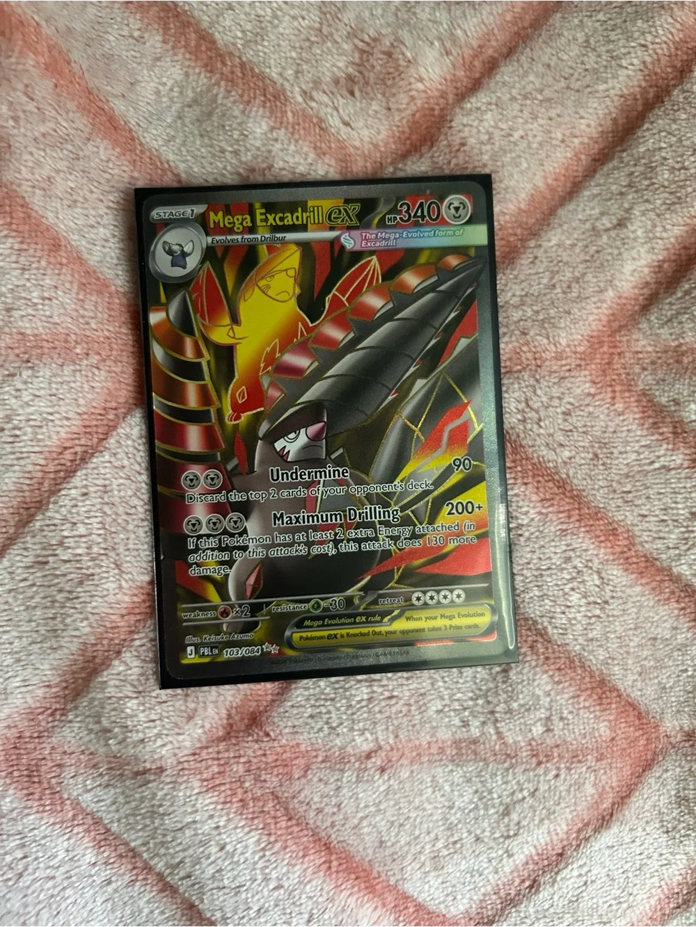 Mega Excadrill EX Pokemon Card - Black & Red Collector's Card